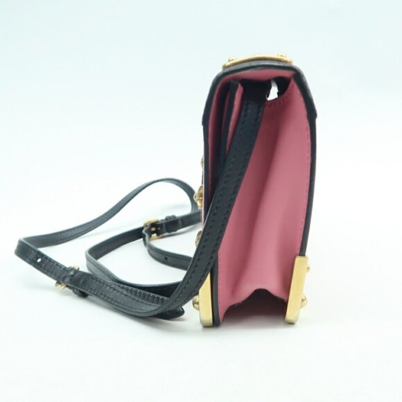 Prada Cahier Pink & Black Leather Shoulder Bag - Picture 3 of 12